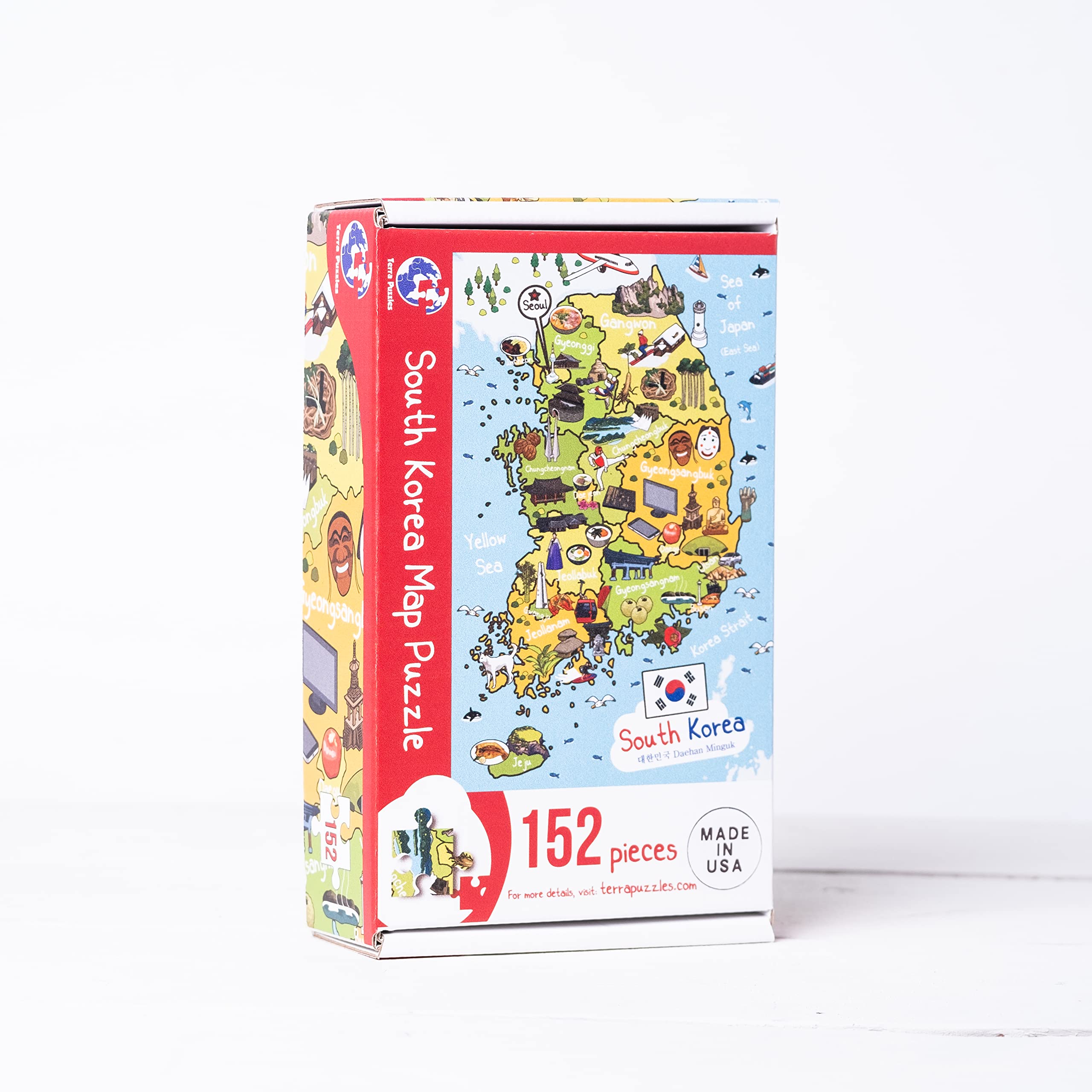 Amazon.com: Terra Puzzles South Korea Map Wooden Jigsaw Puzzle 152